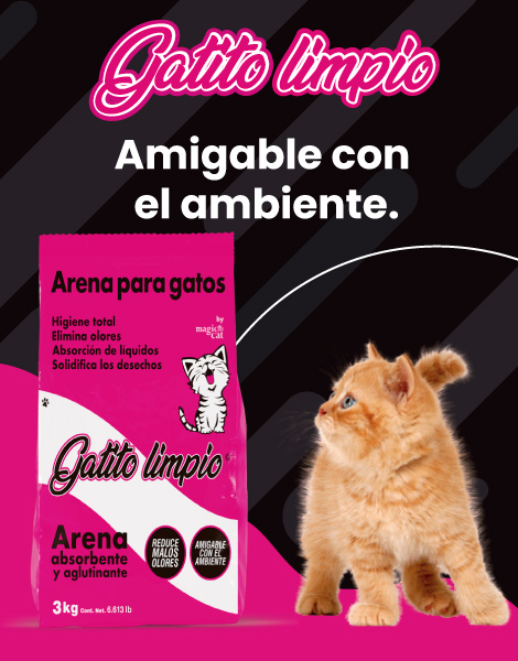 arena gatito limpio rosa